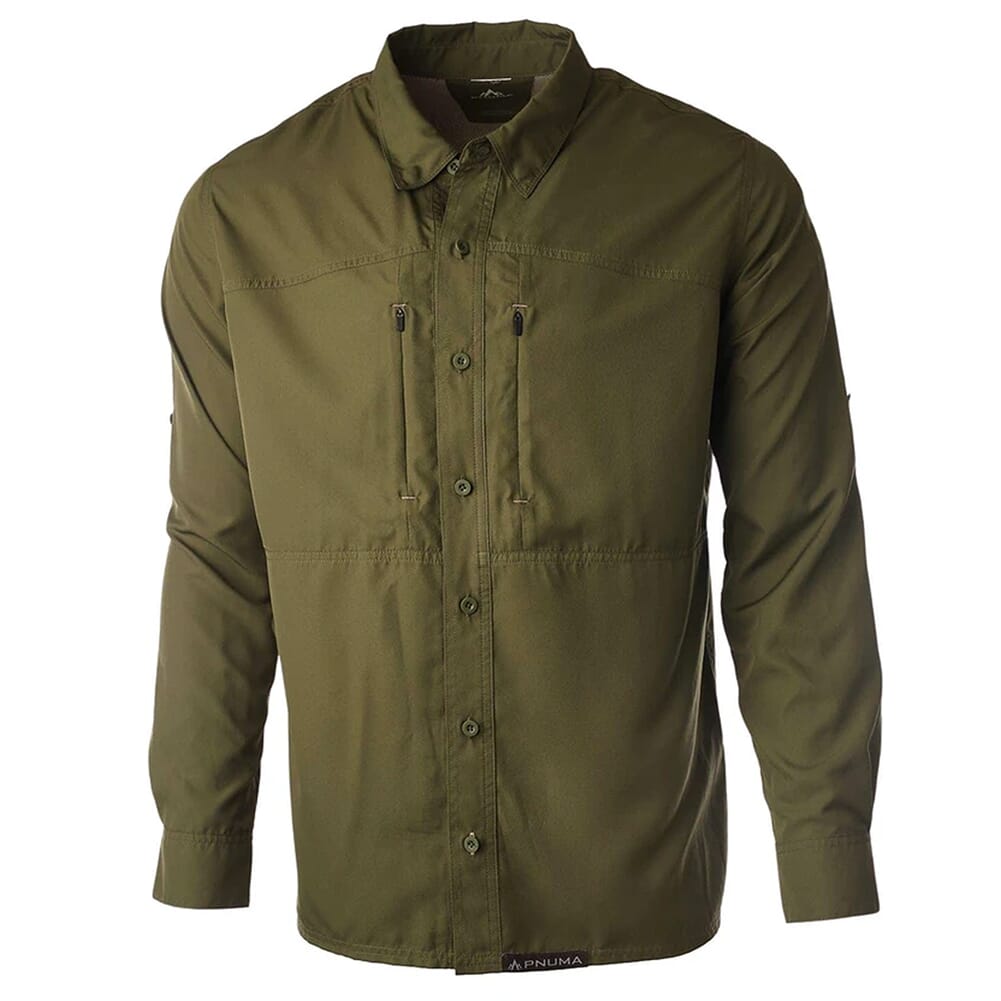 Pnuma Outdoors Long Sleeve Shooting Shirt Dark Olive PLSSSCY