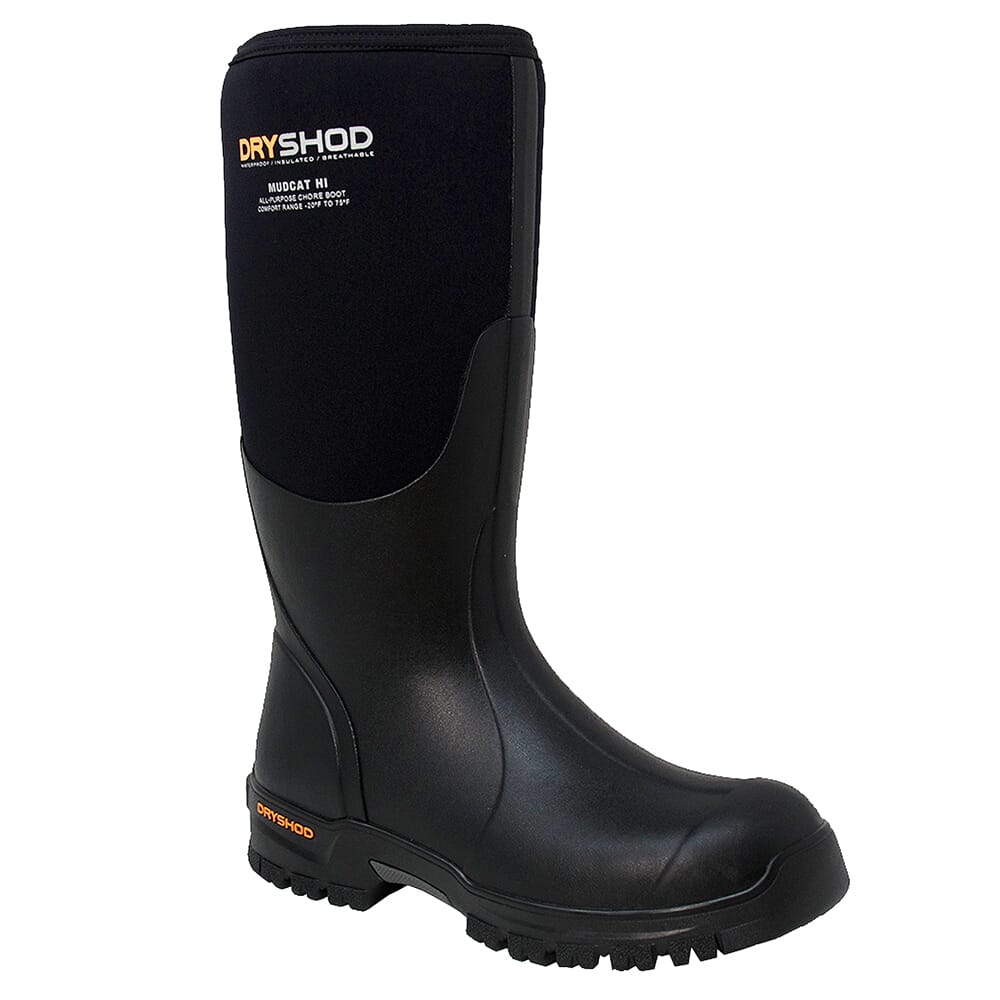 Dryshod Mudcat Hi Black/Orange Boots MDC-MH-BK-M