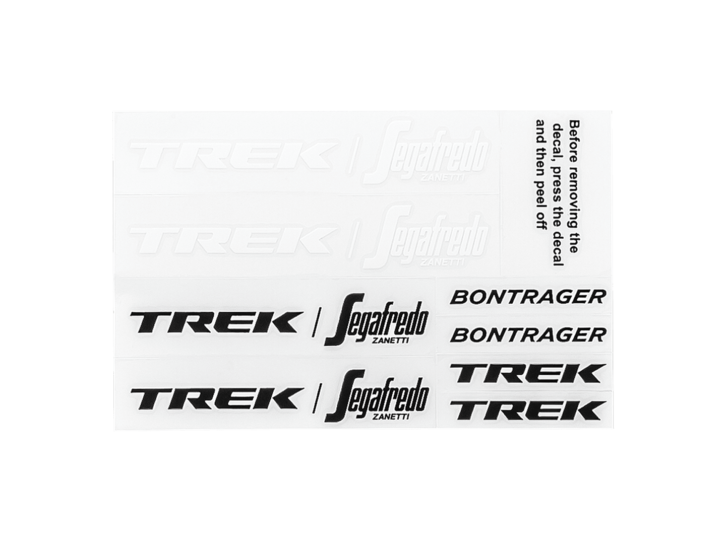Bontrager XXX WaveCel Trek-Segafredo Decal Set