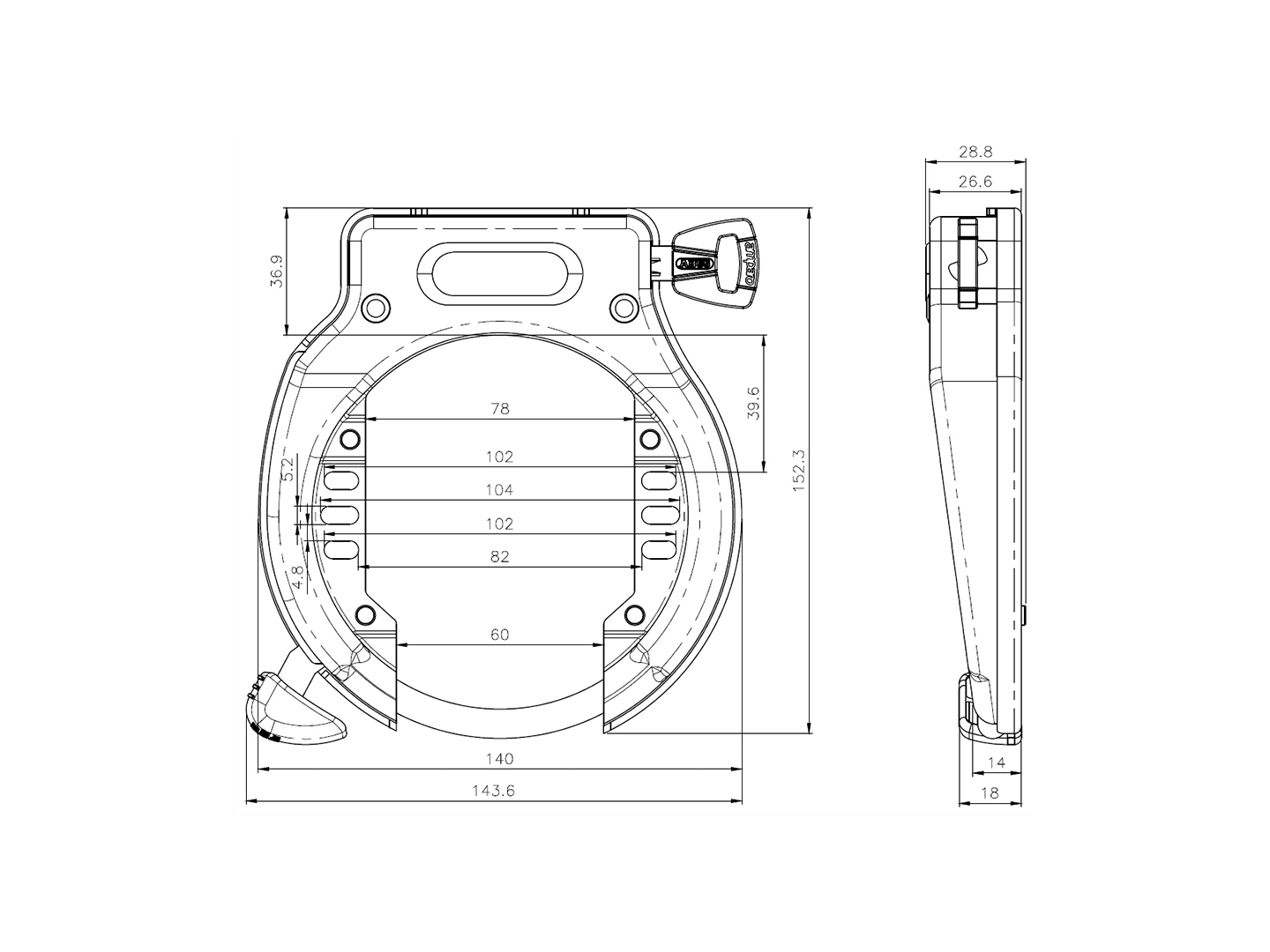 ABUS Ring Lock 4650L NR with Removable Key