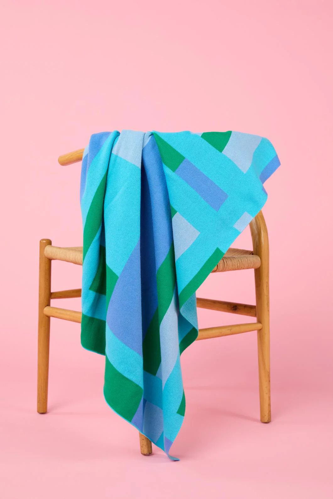 Blue Blocks Cotton Throw
