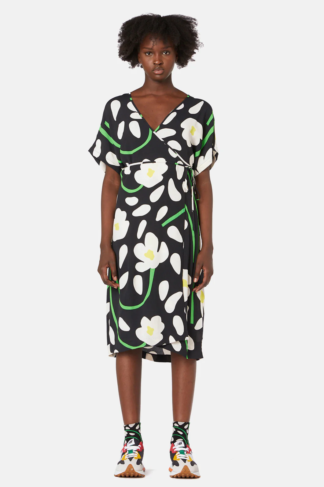 Night Flower Wrap Dress