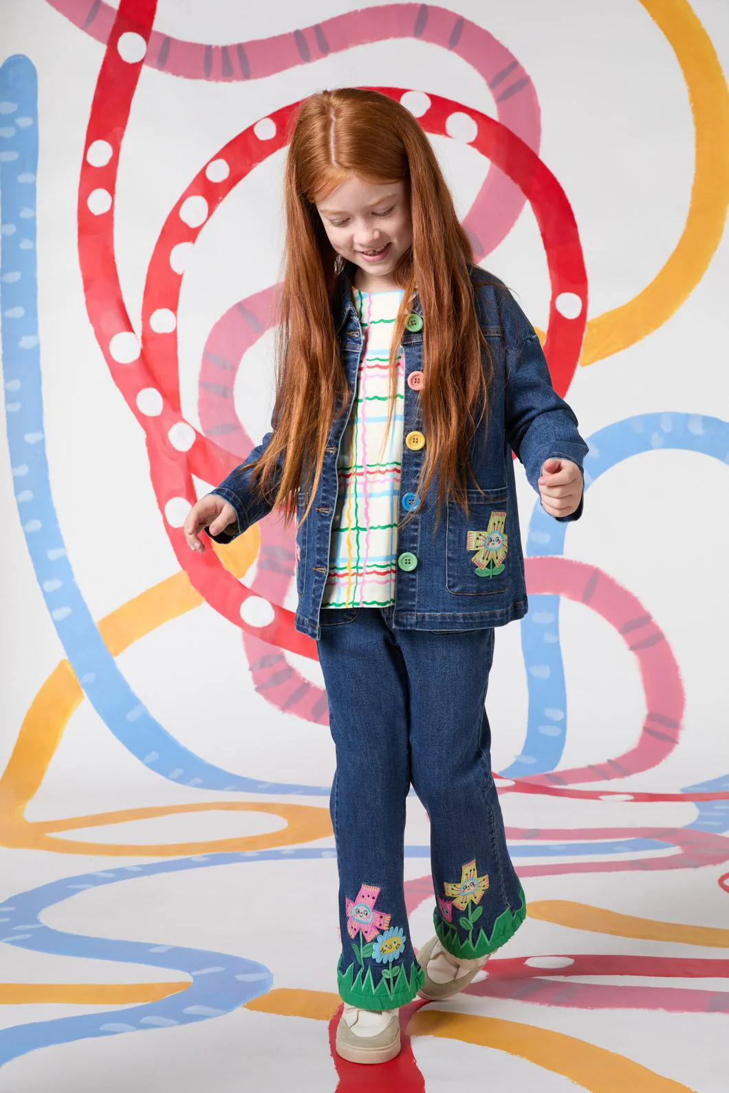 Happy Floral Kids Jeans