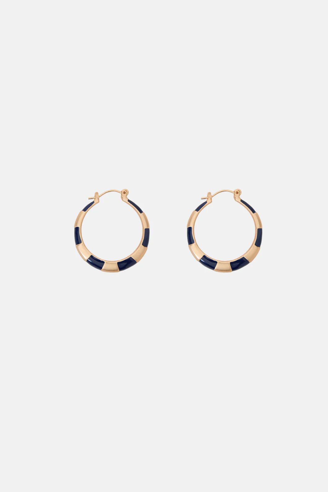 Blue Stripe Hoop Earring