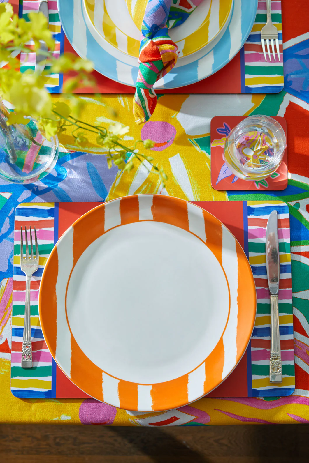 Stripe Orange Plate Lge