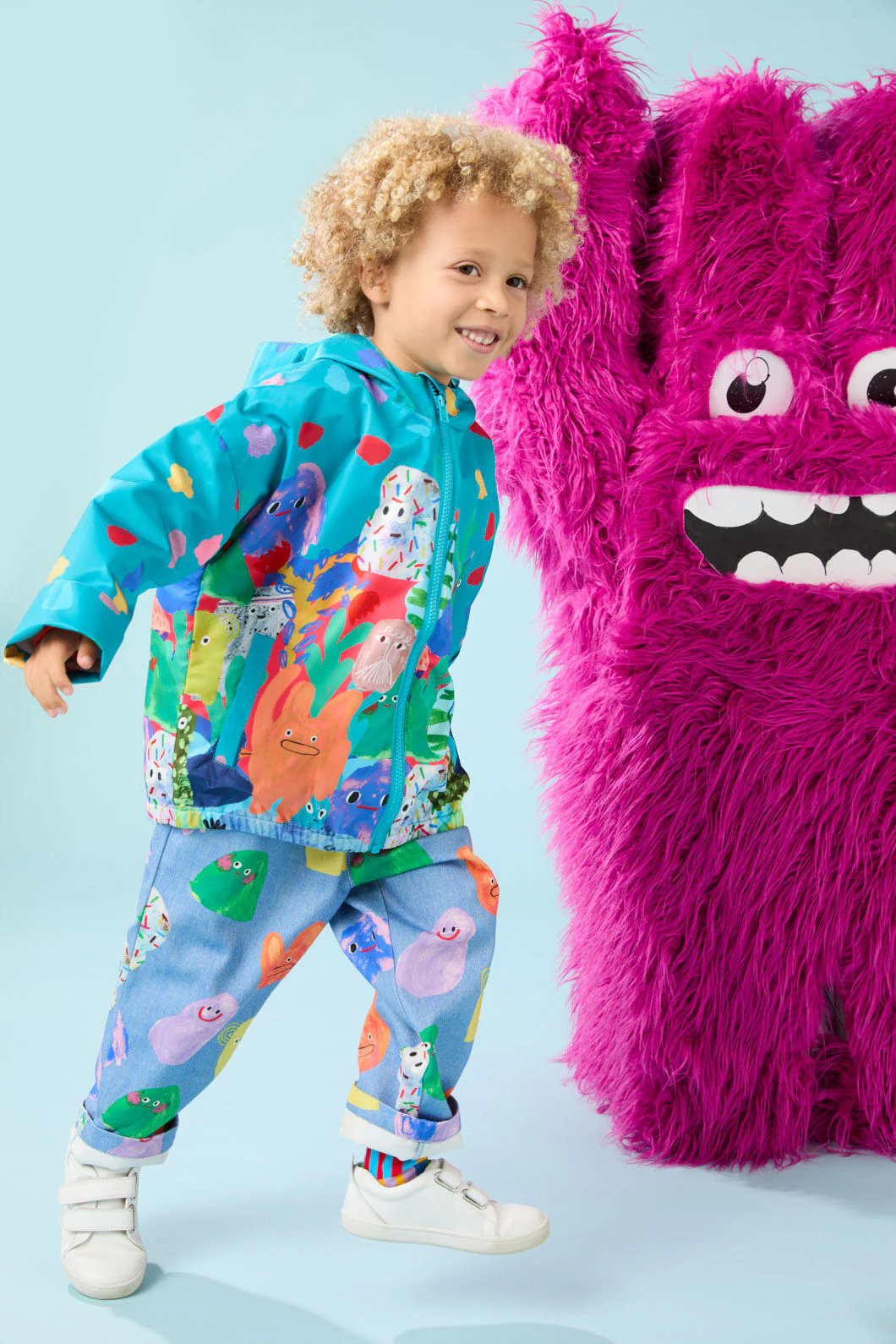 Monsters Kids Border Raincoat