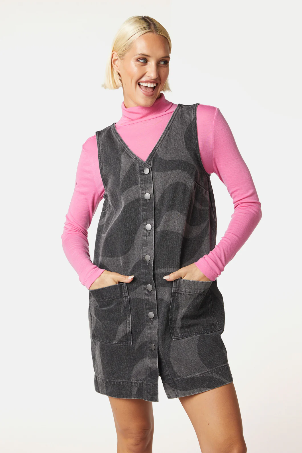 Wave Length Stone Pinafore