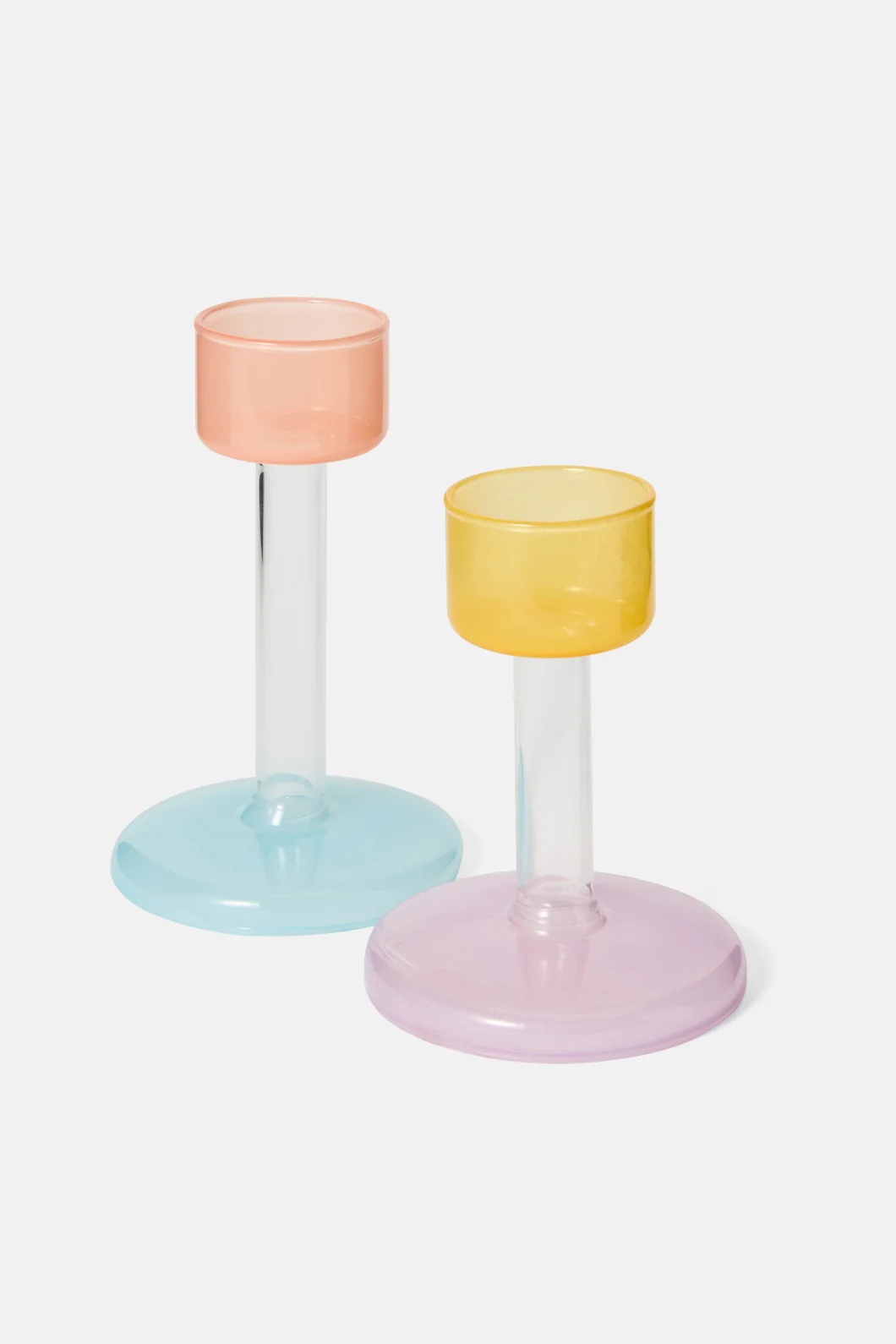 Glass Candle Holder Set 2