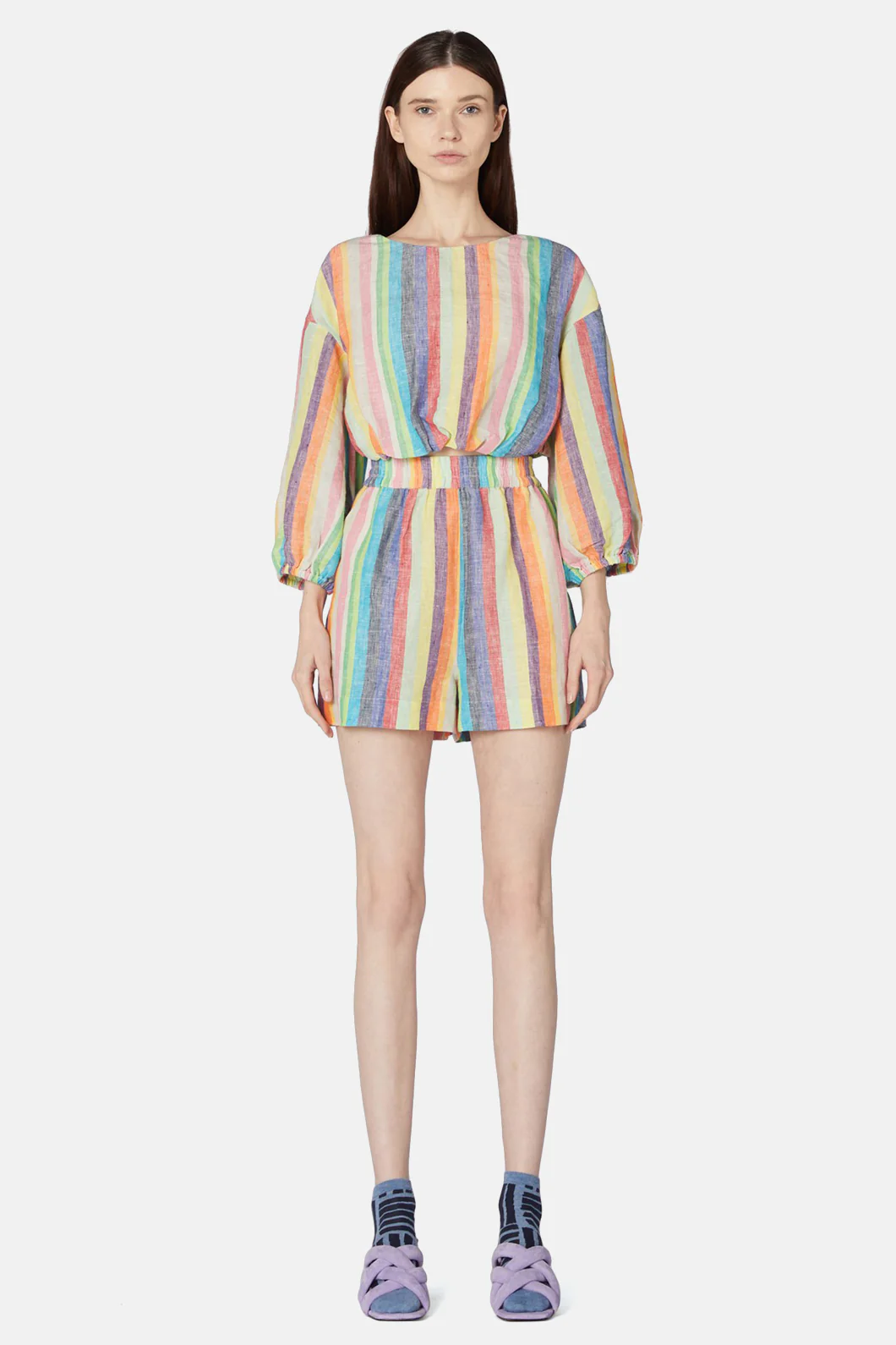 Prismatic Linen Top