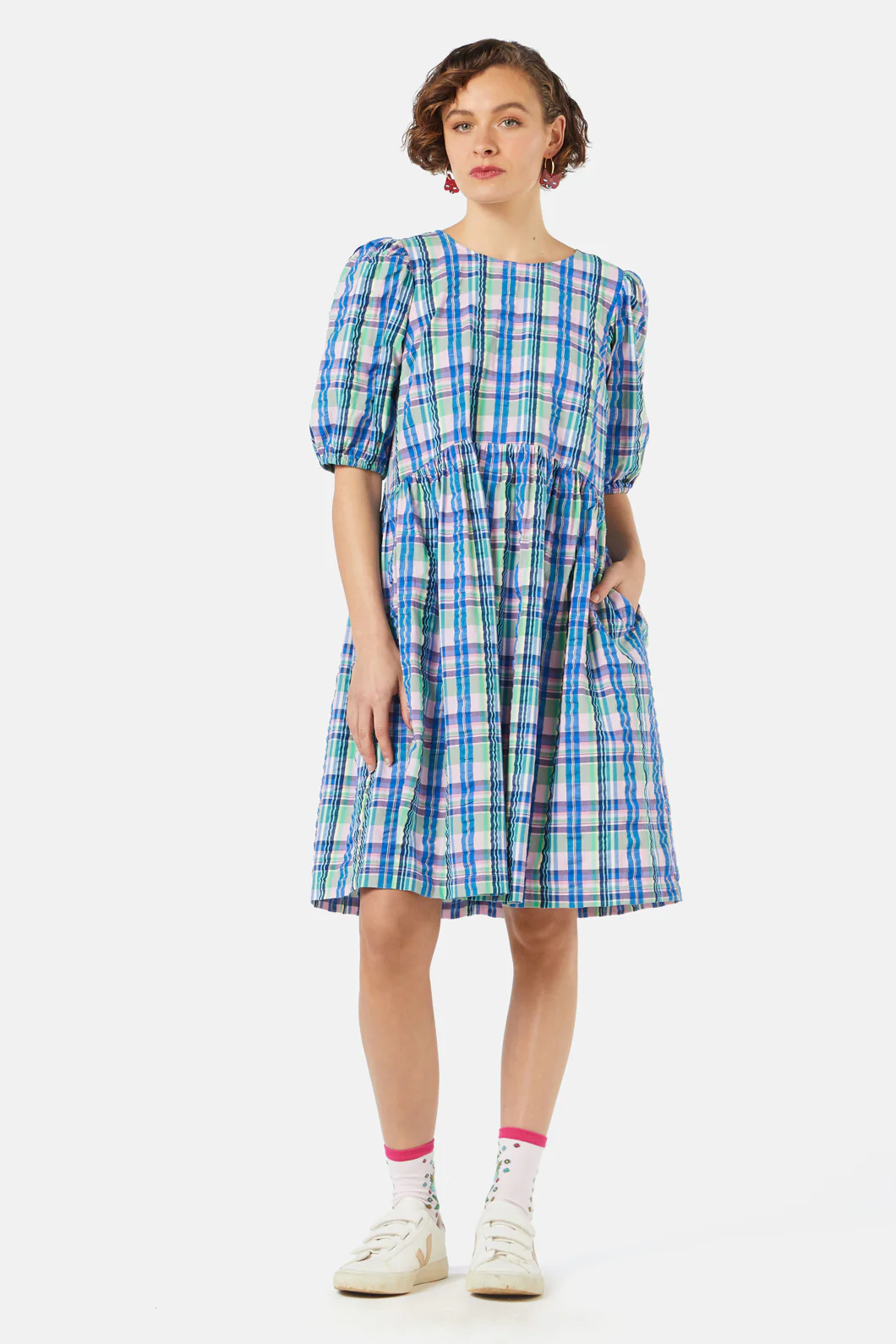 Rita Check Smock Dress