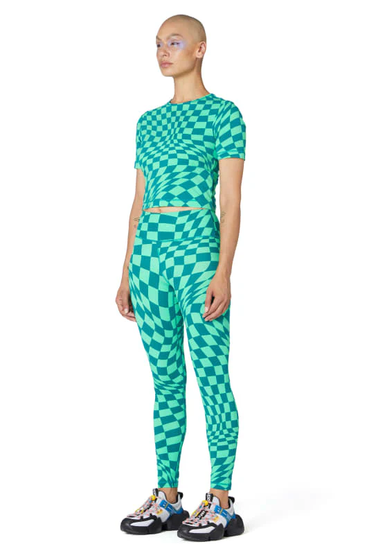 Warped Check Legging