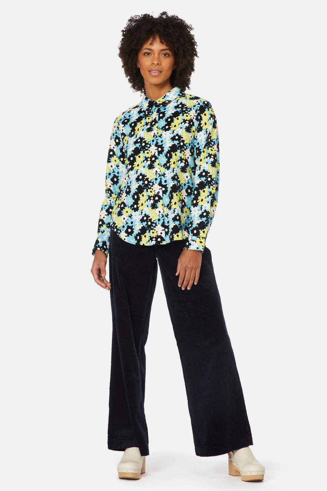 Micro Floral Babycord Shirt
