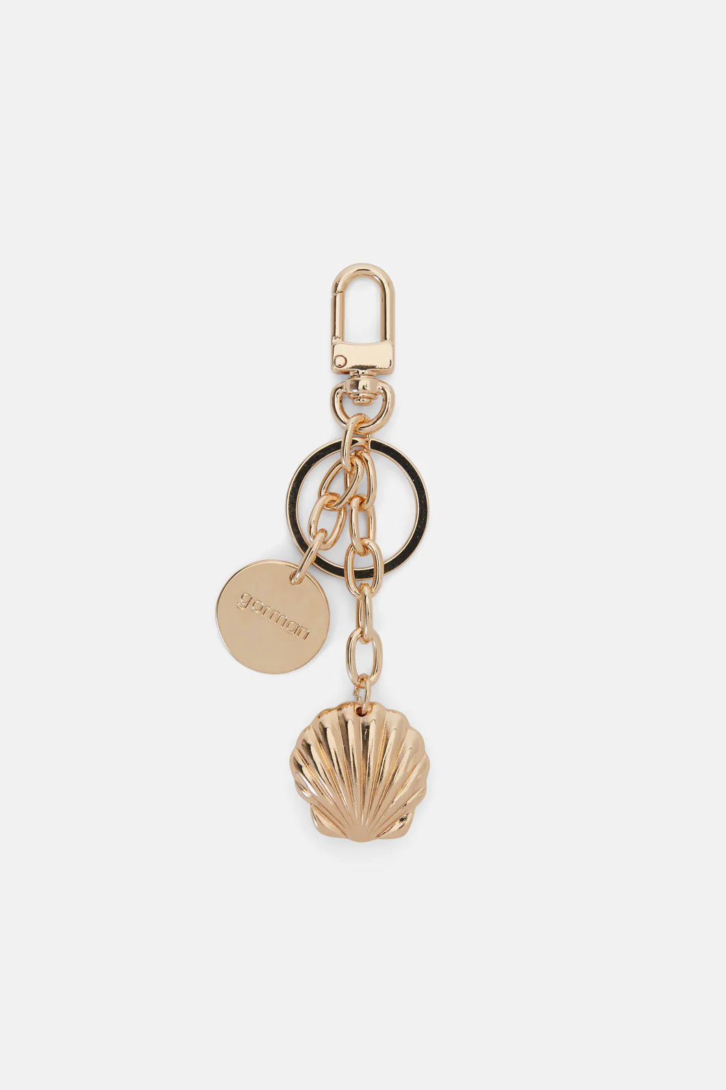 Gold Scallop Key Ring