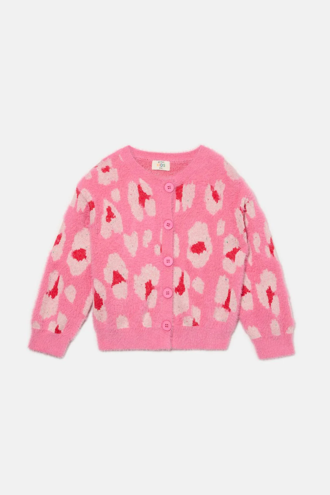 Pink Leopard Kids Cardigan