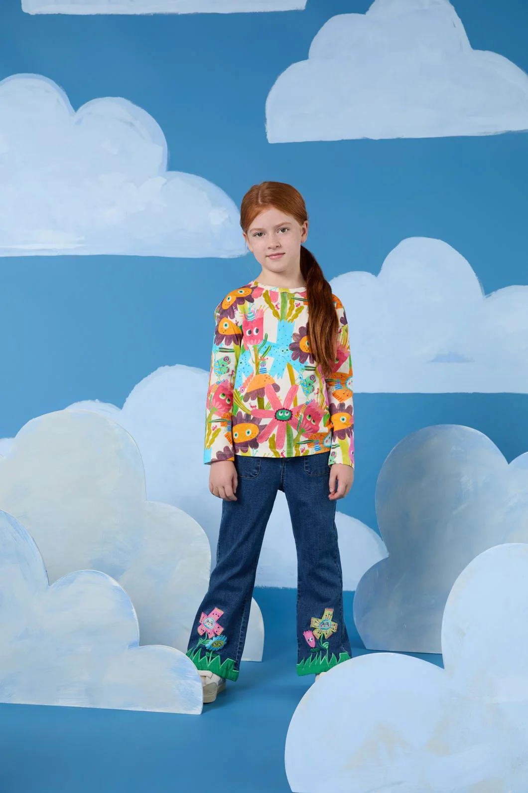 Happy Floral Kids LS Tee