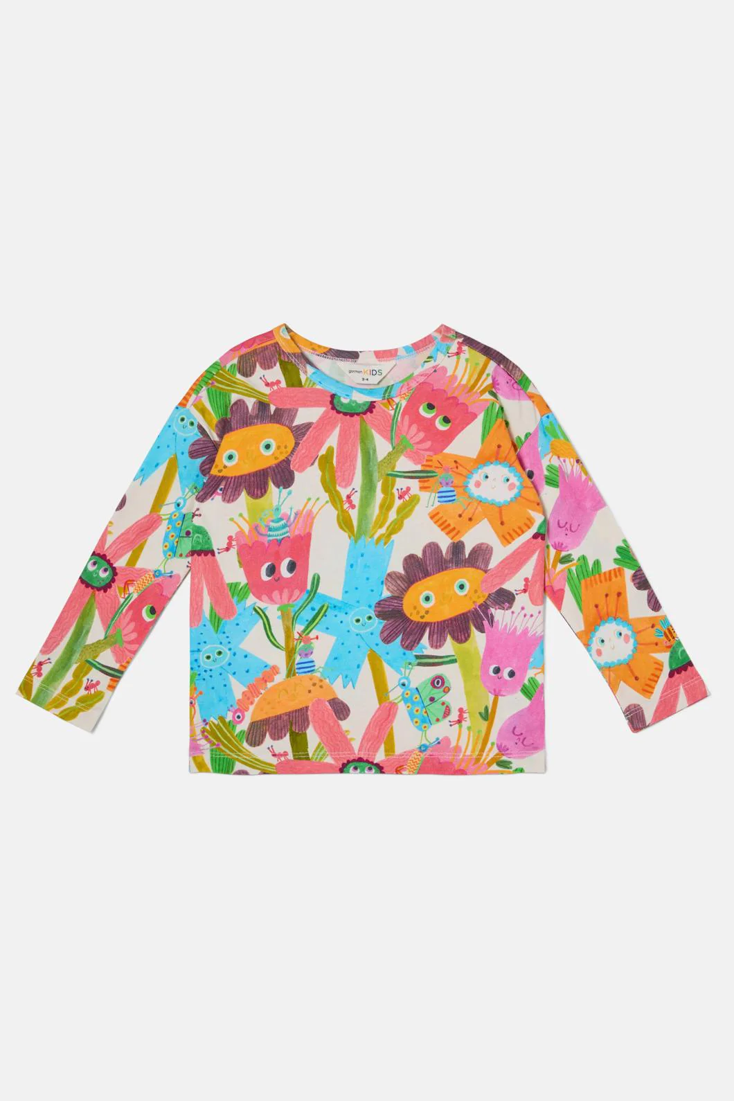 Happy Floral Kids LS Tee