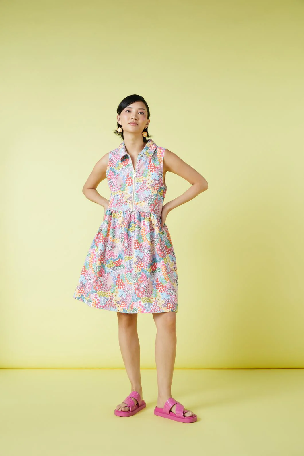 Wild Blossoms Denim Dress