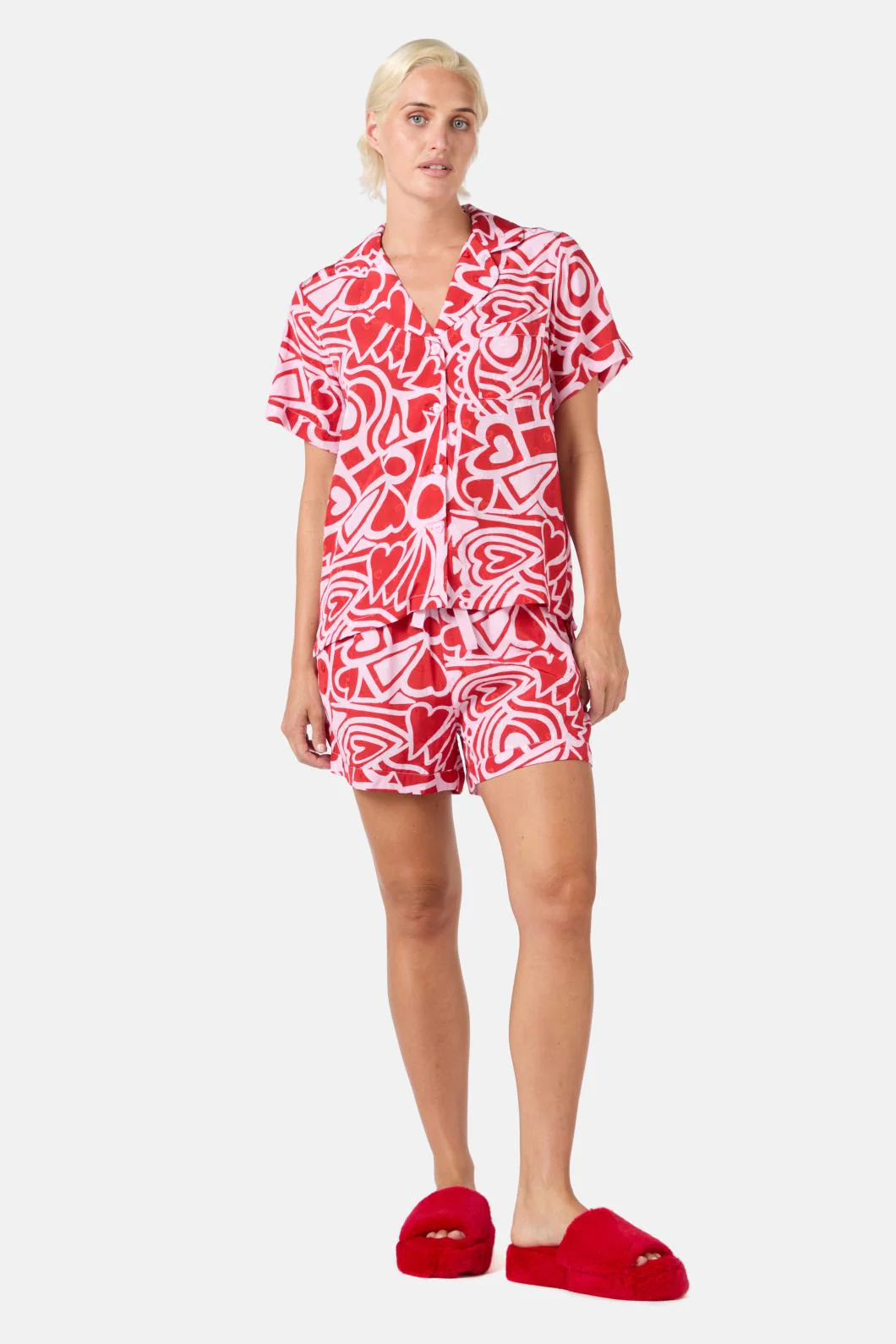 Queen Of Hearts Short PJ Set