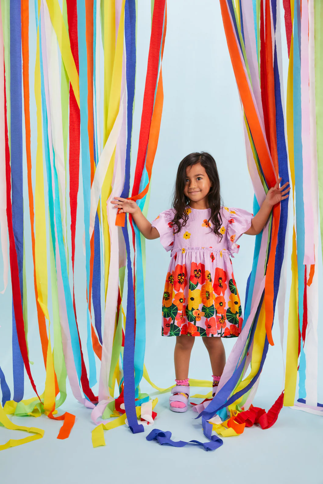 Poppy Border Kids Dress