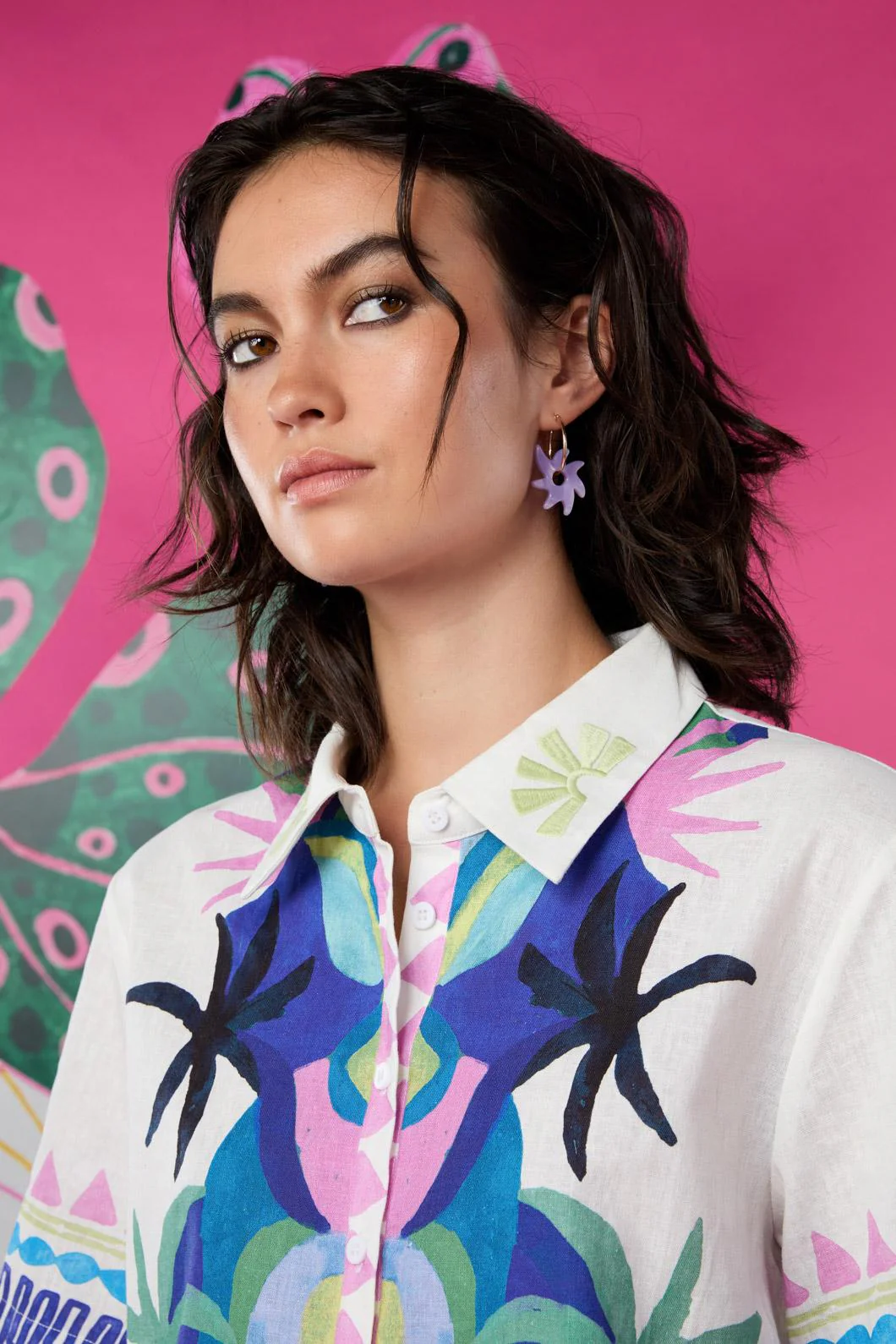 Purple Jade Earring