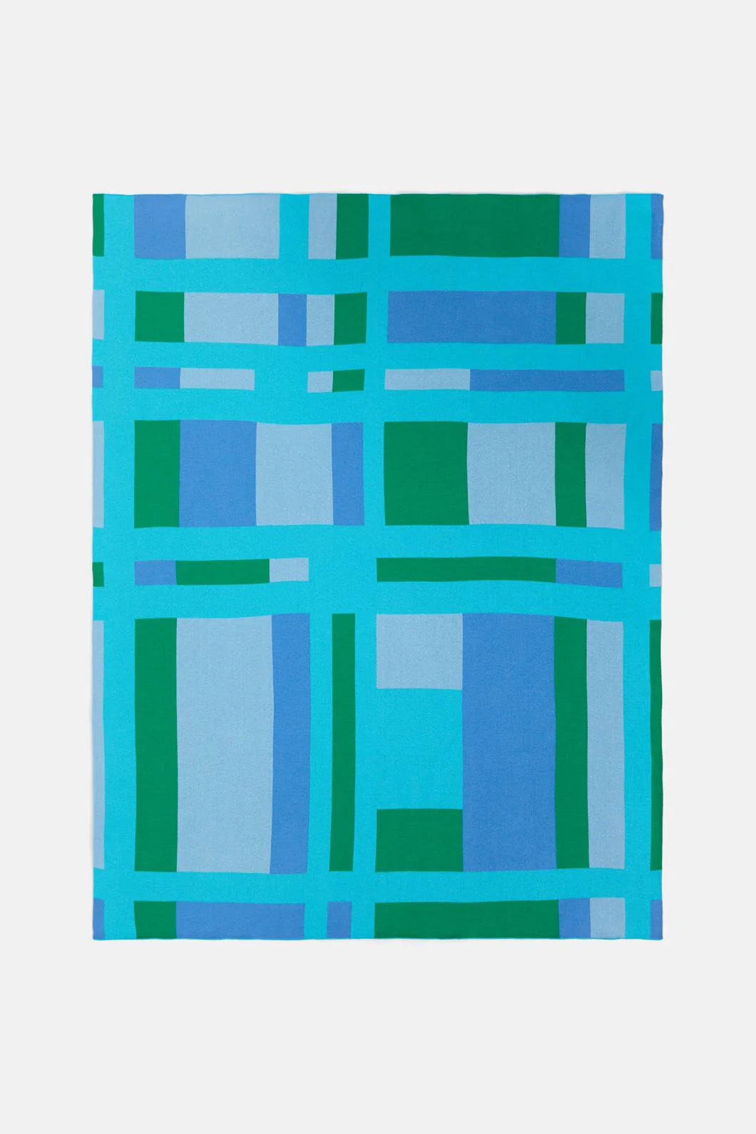 Blue Blocks Cotton Throw