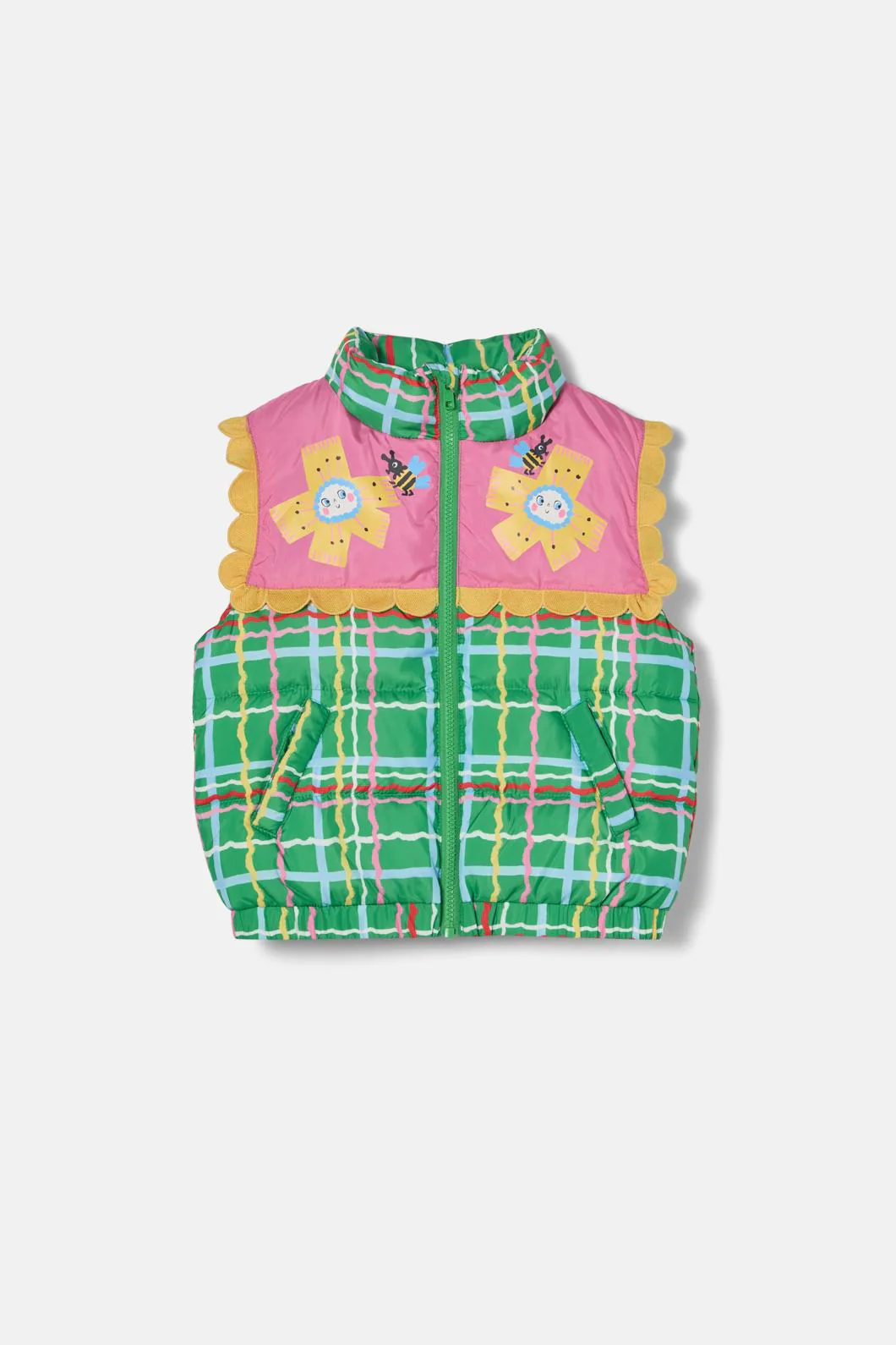 Wavy Check Kids Vest