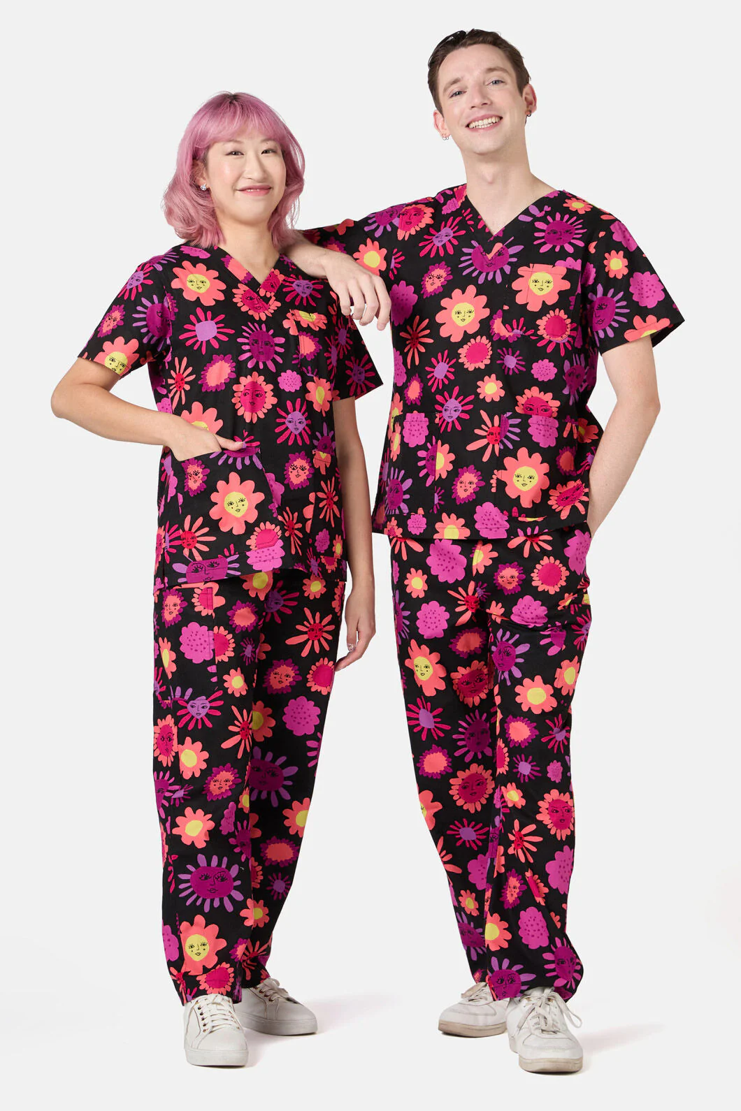 Smiley Flowers Scrub Set