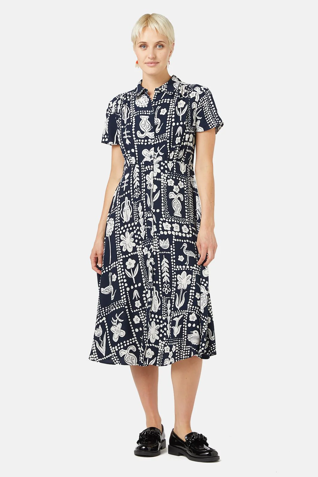 Pebbled Pathway Shirt Dress