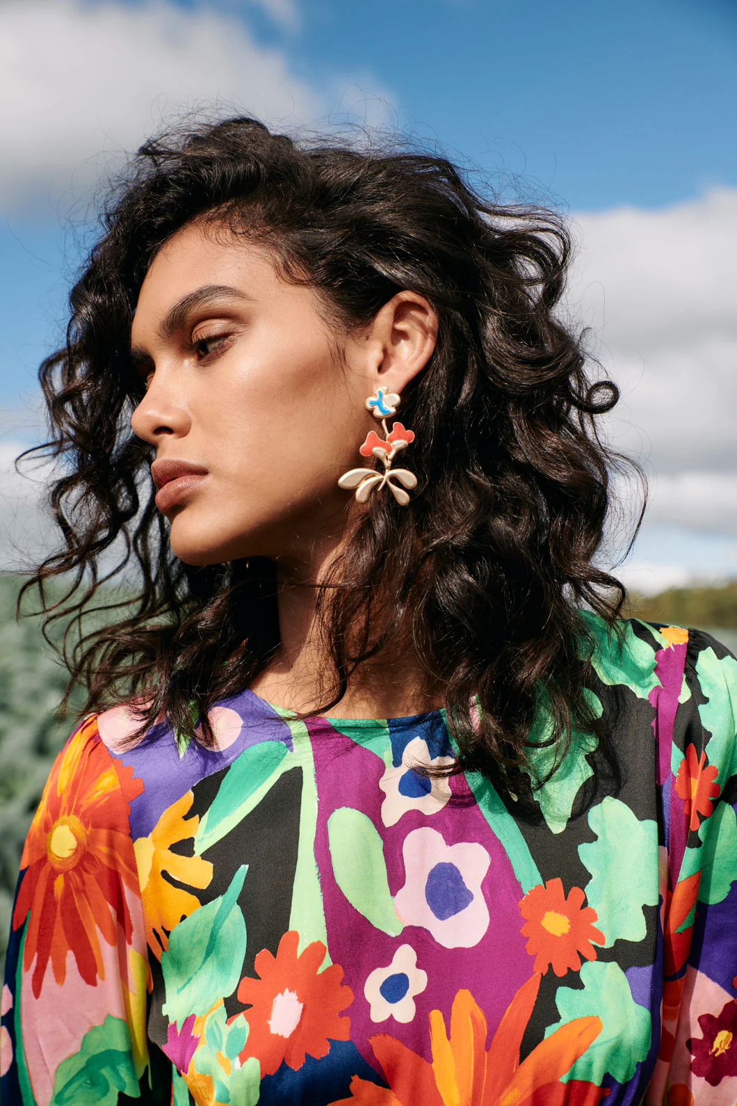 Foxglove Gold Earrings
