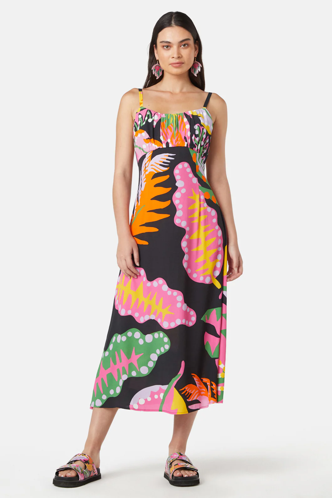Tropical Leaves Long Dress