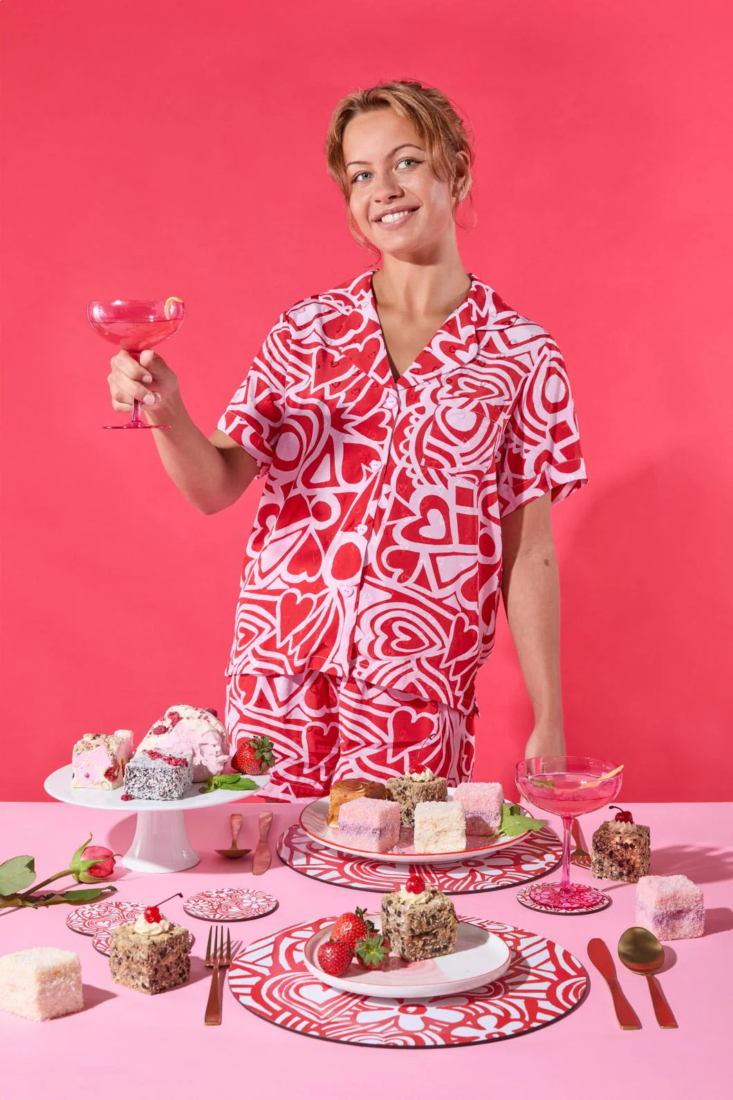 Queen Of Hearts Short PJ Set