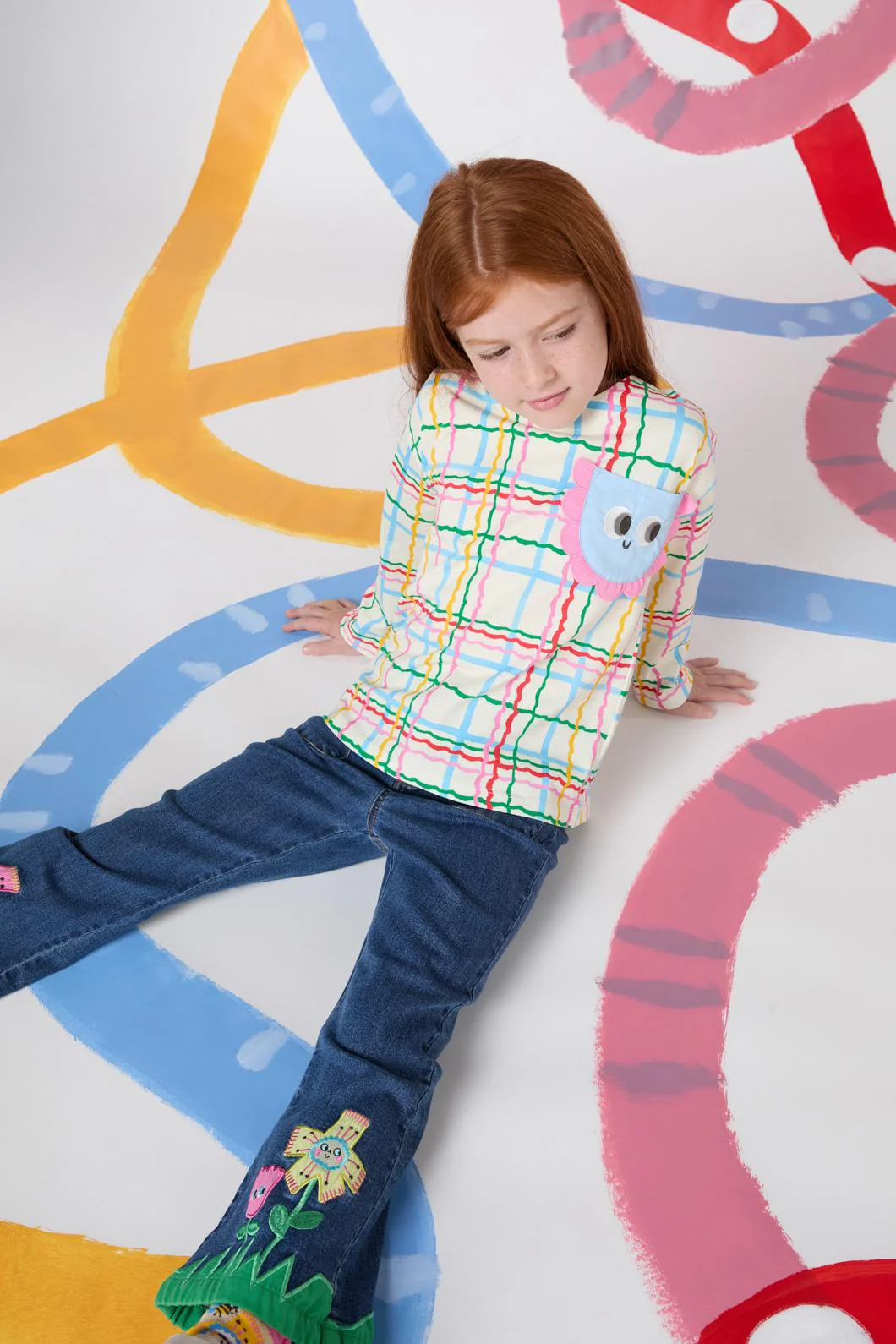 Wavy Check Kids Pkt Top