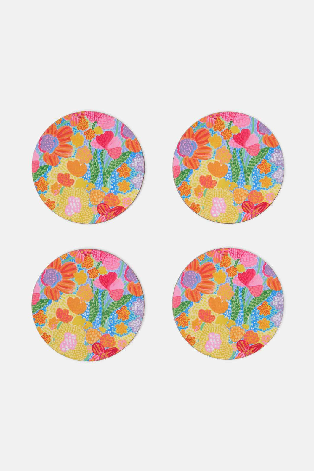 Spotted Flower Coaster Set 4