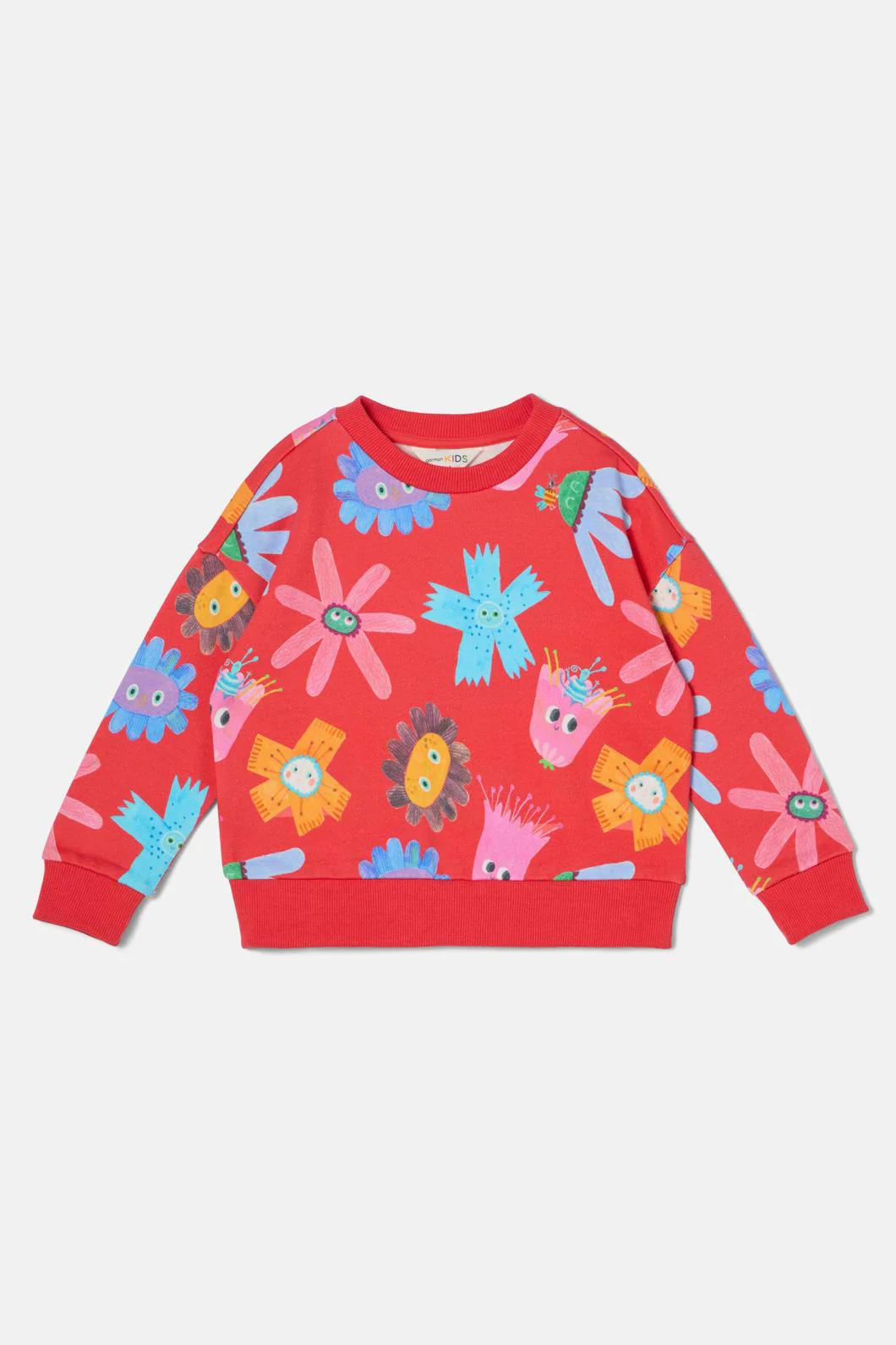 Red Floral Kids Sweater