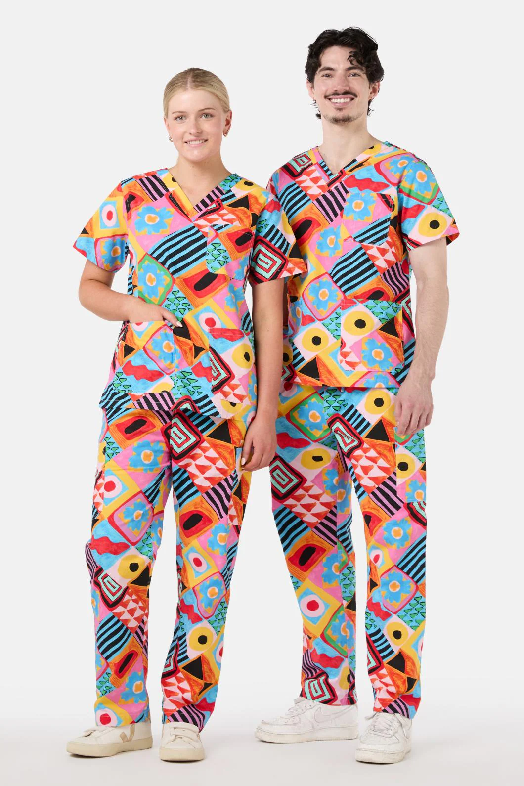 70's Patchwork Scrub Set