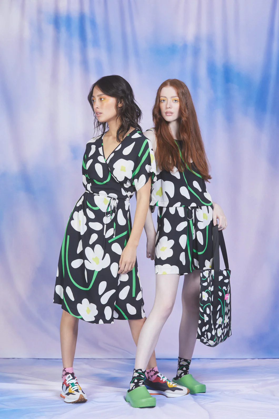 Night Flower Wrap Dress