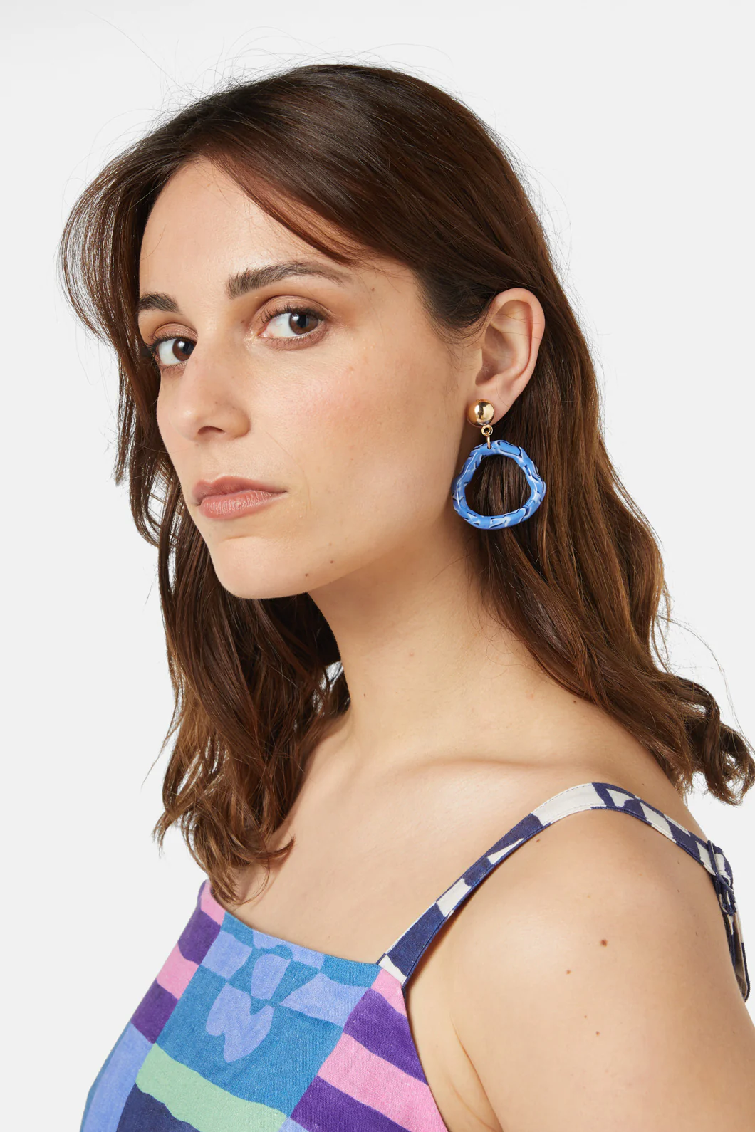 Paper Patch Blue Earrings