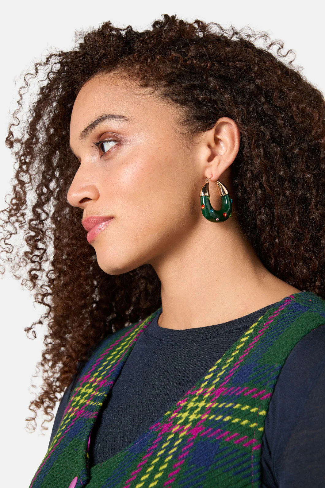 Green Hoop Earring