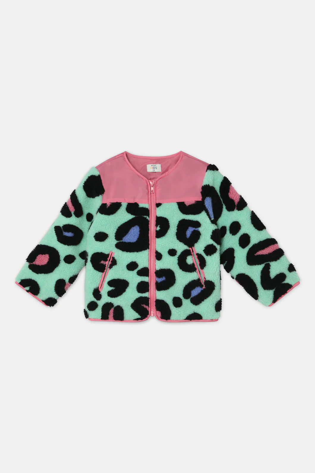 Leopard Kids Sherpa Jacket