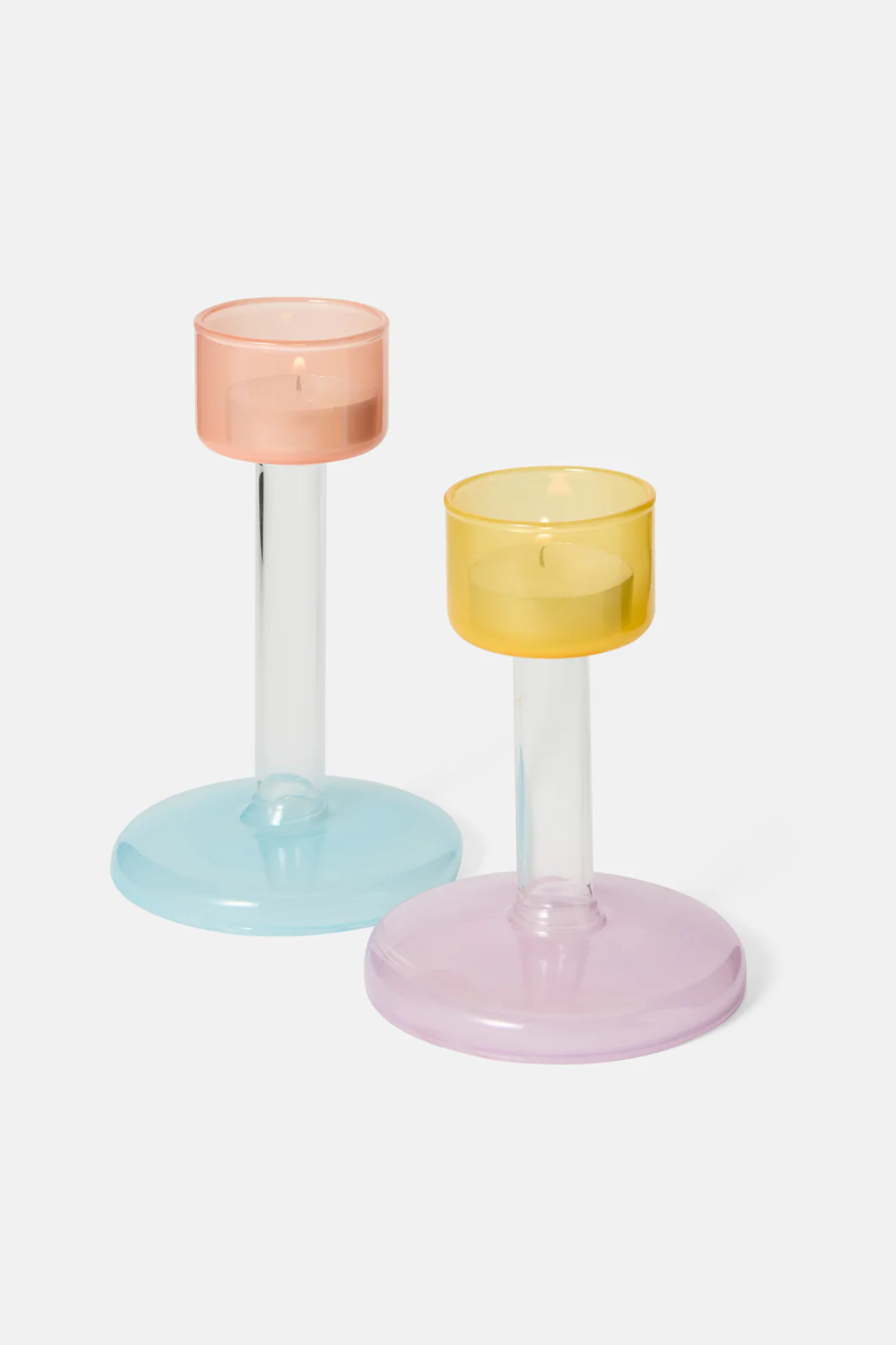 Glass Candle Holder Set 2