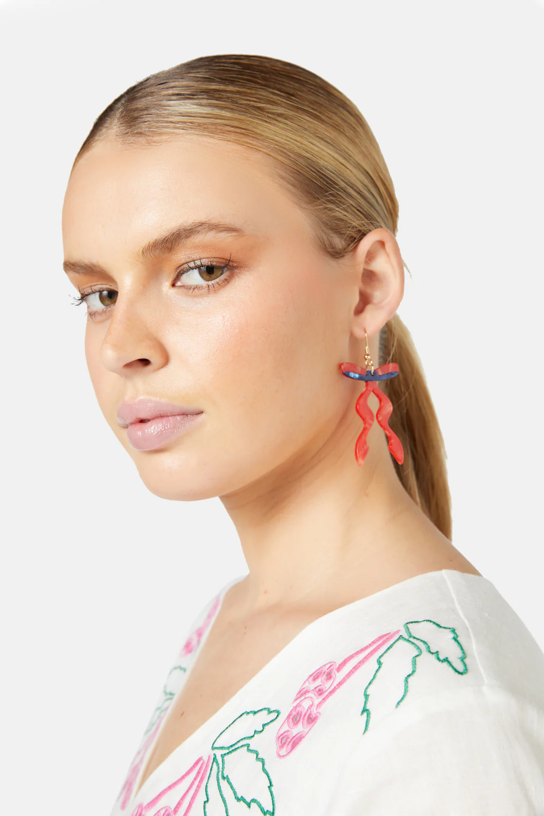Red Ribbon Earrings