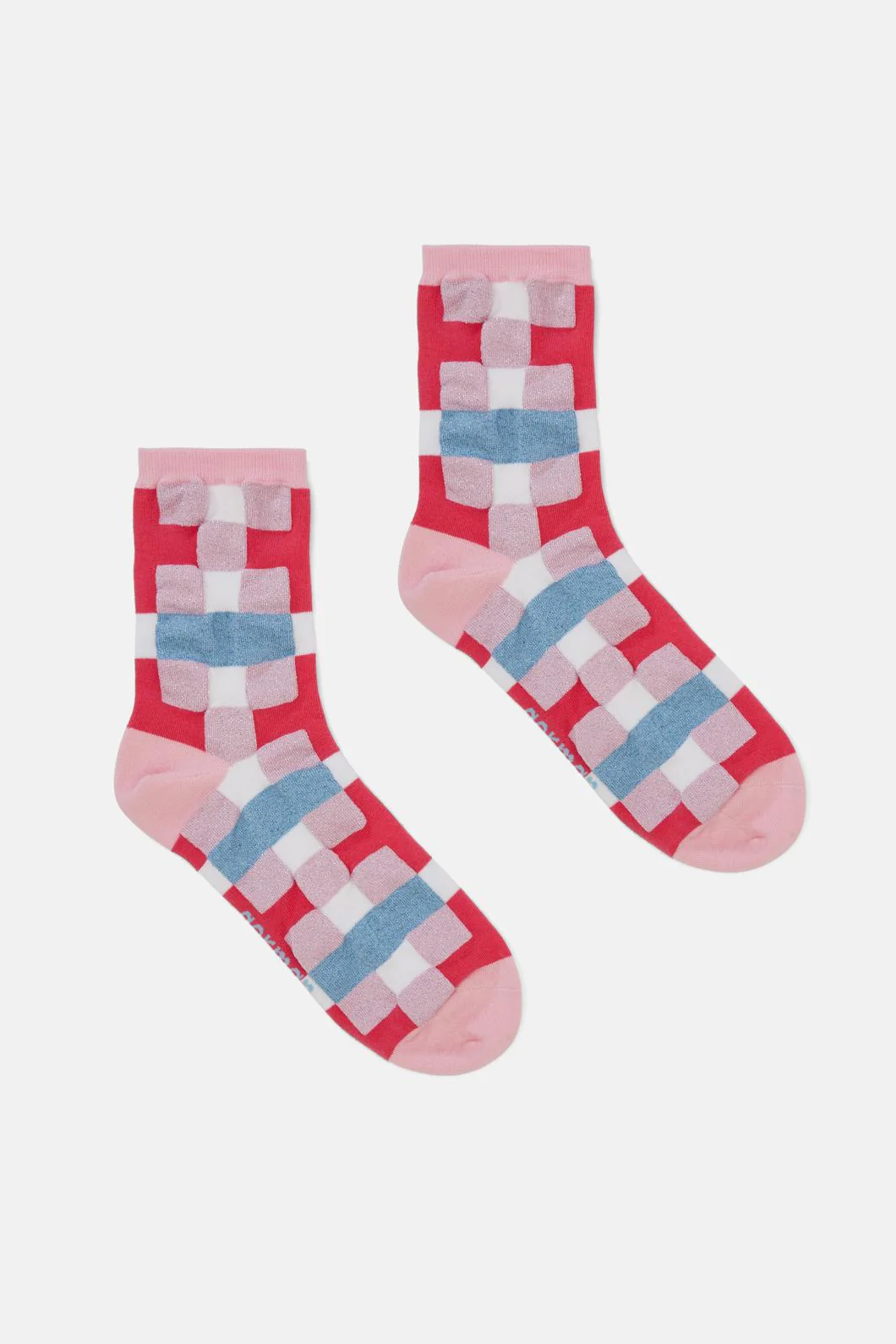 Pink Gingham Sock