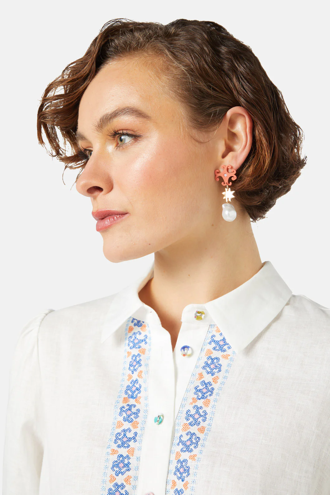 Stained Glass Pearl Earrings