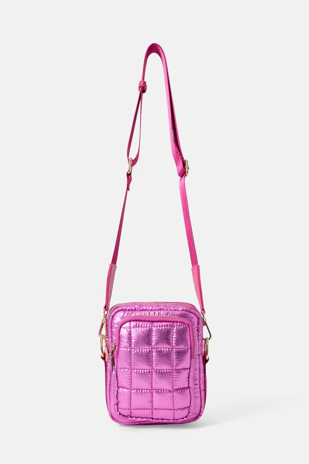 Metallic Pink Crossbody Bag