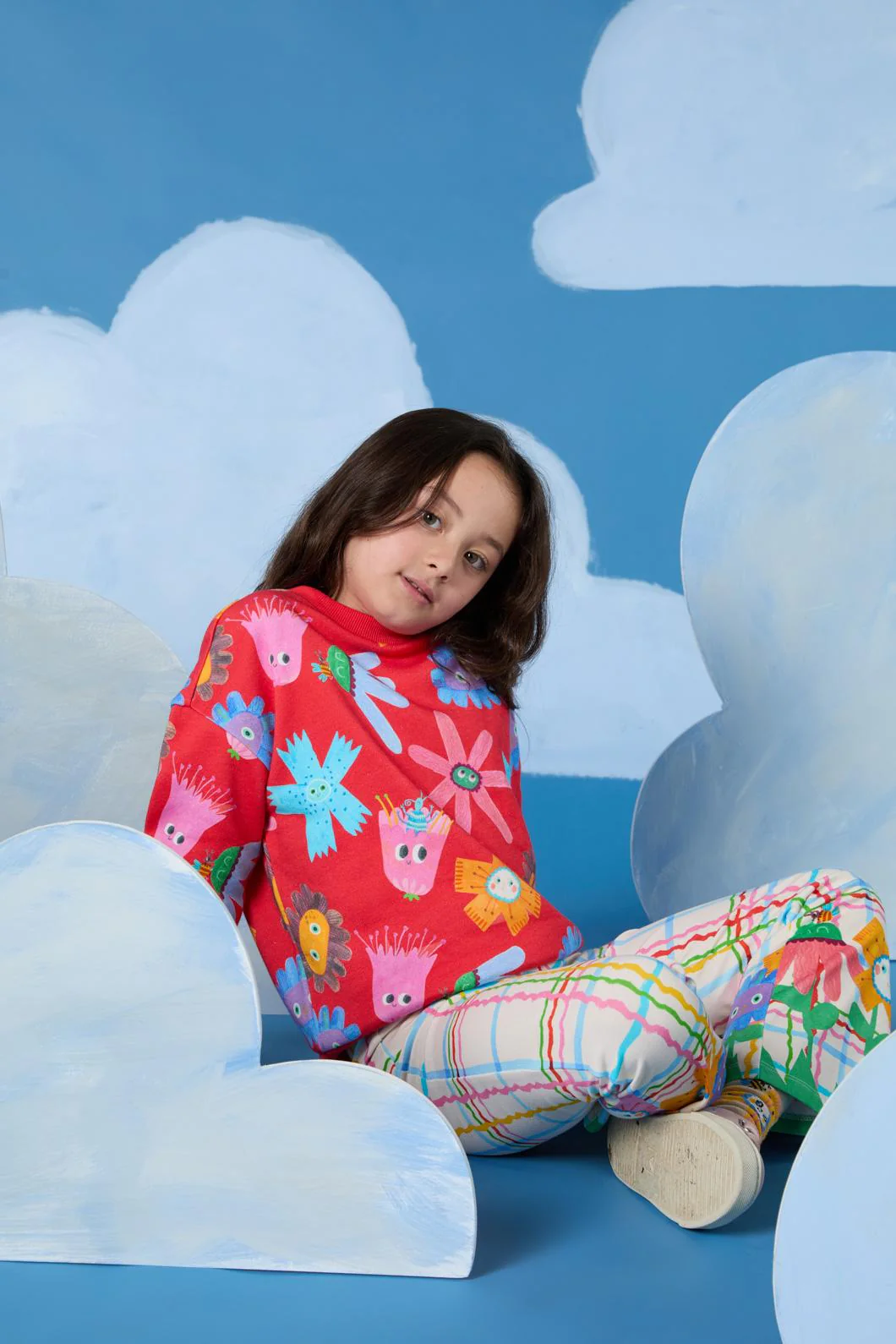 Red Floral Kids Sweater