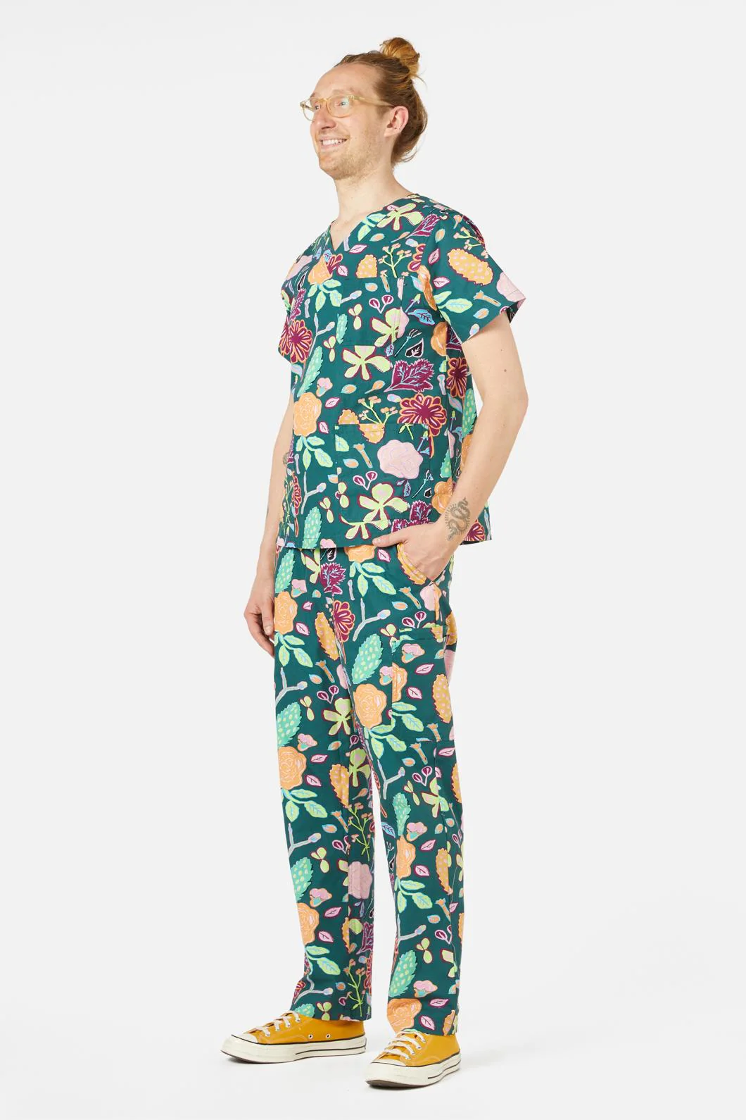 Pitched Petals Scrub Set