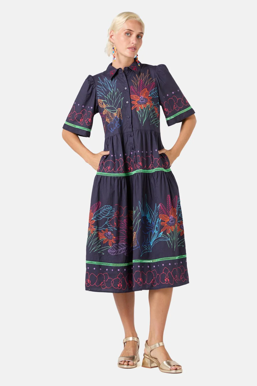 Monkey Forest Poplin Dress