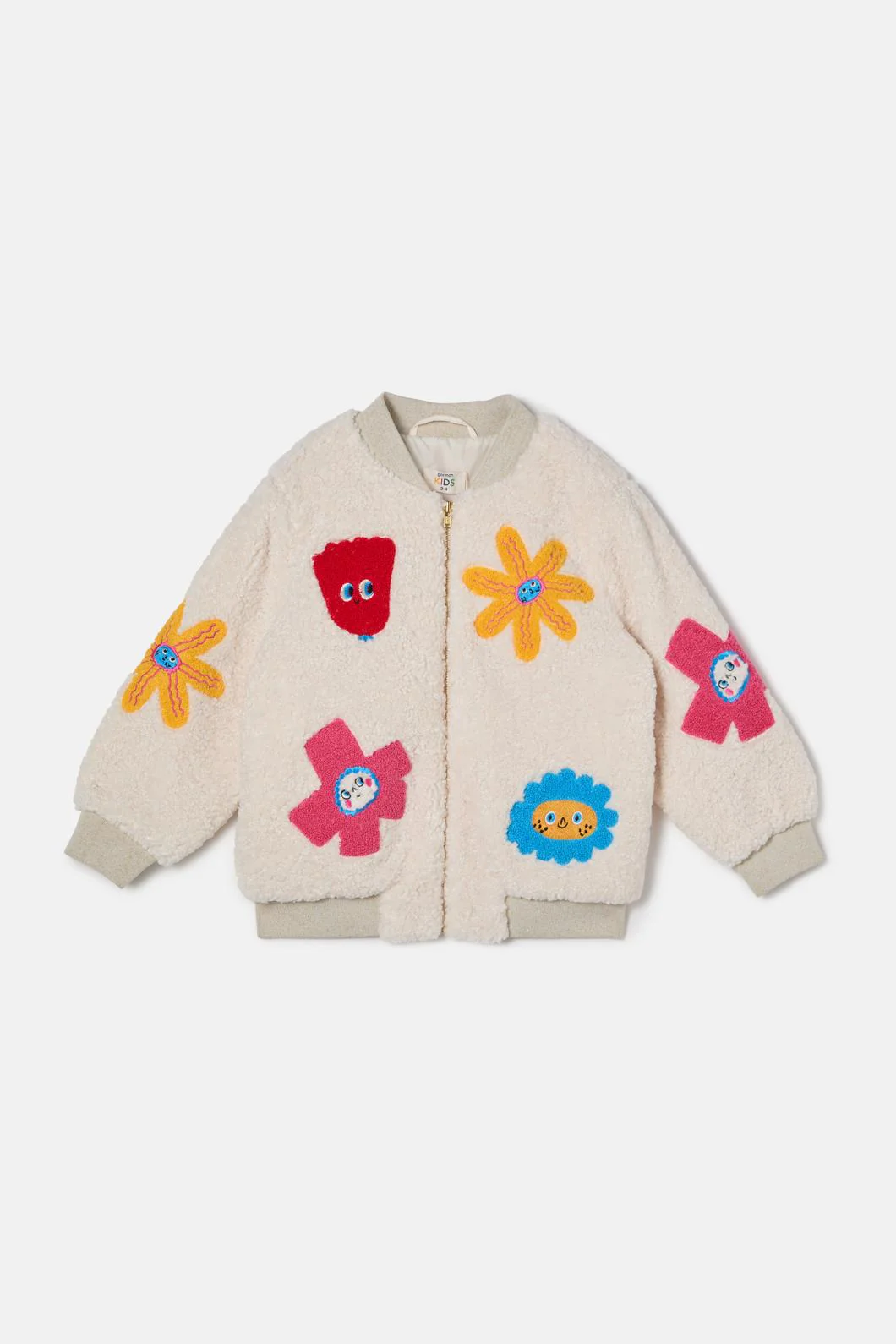 Happy Floral Kids Sherpa Jacket