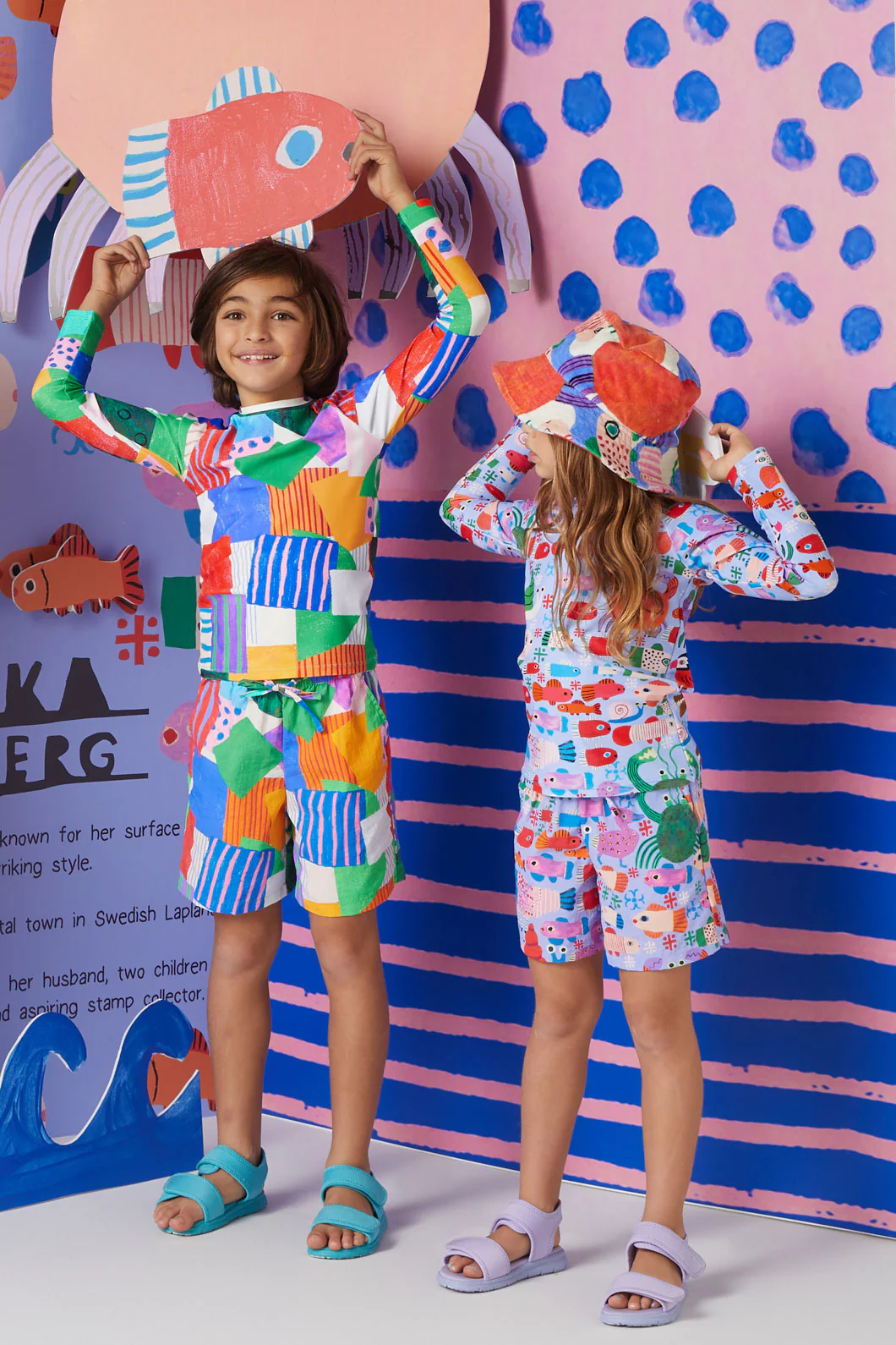 Blocky Kids Swim Top