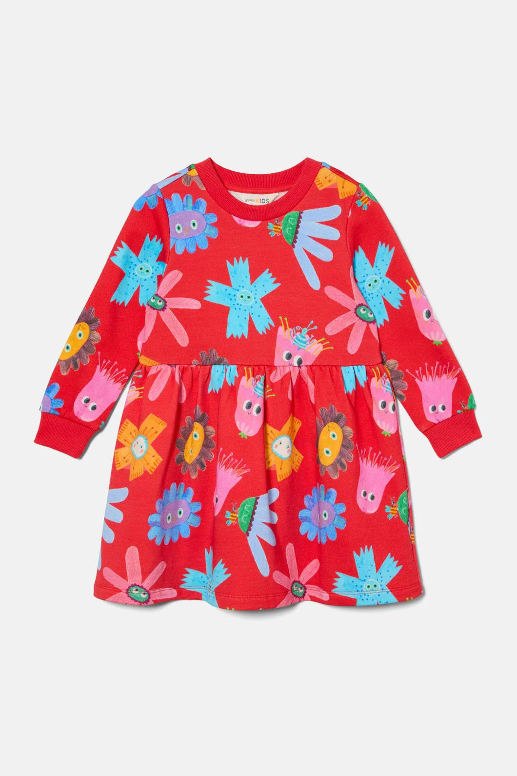 Red Floral Kids Dress